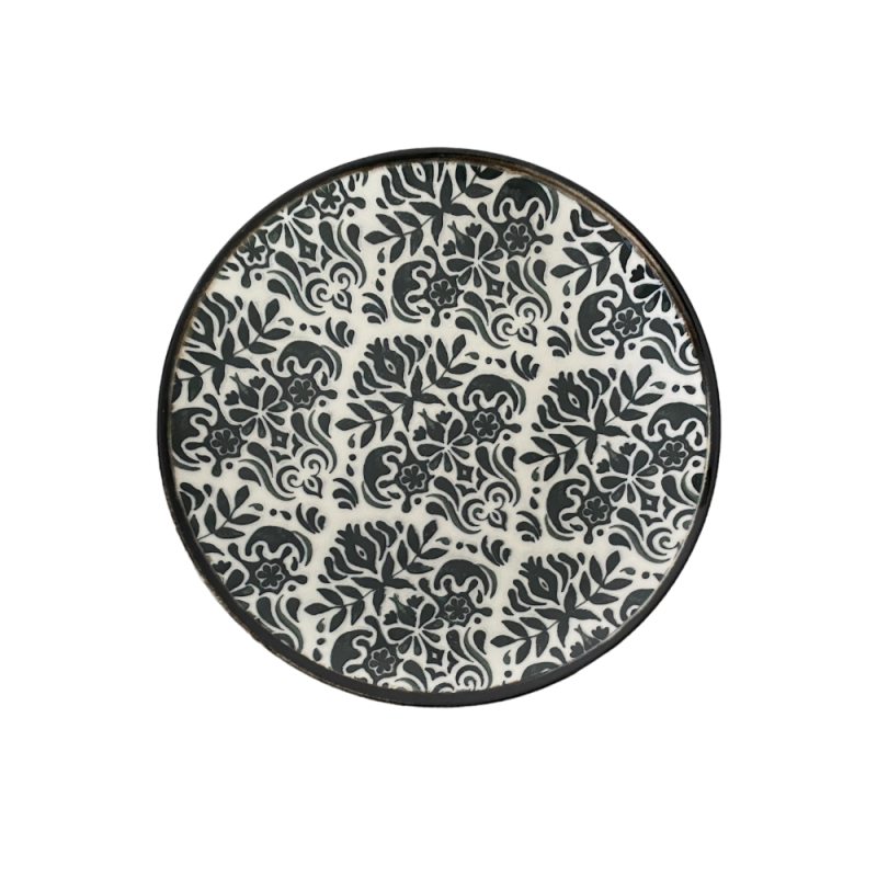Toledo Black Green Tuval Flat Plate 20 cm