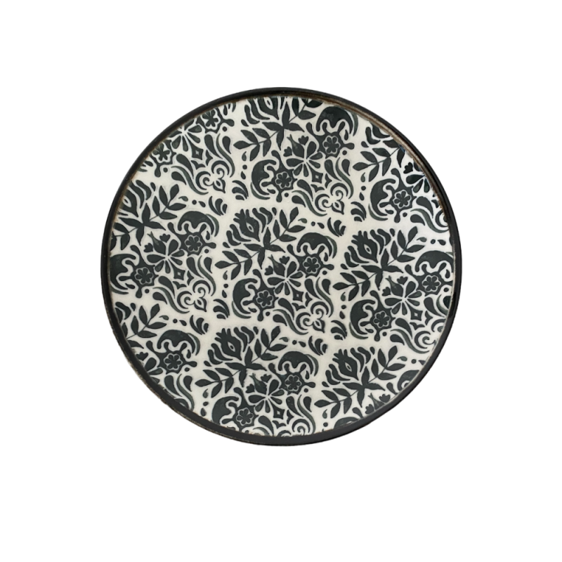 Toledo Black Green Tuval Flat Plate 25 cm