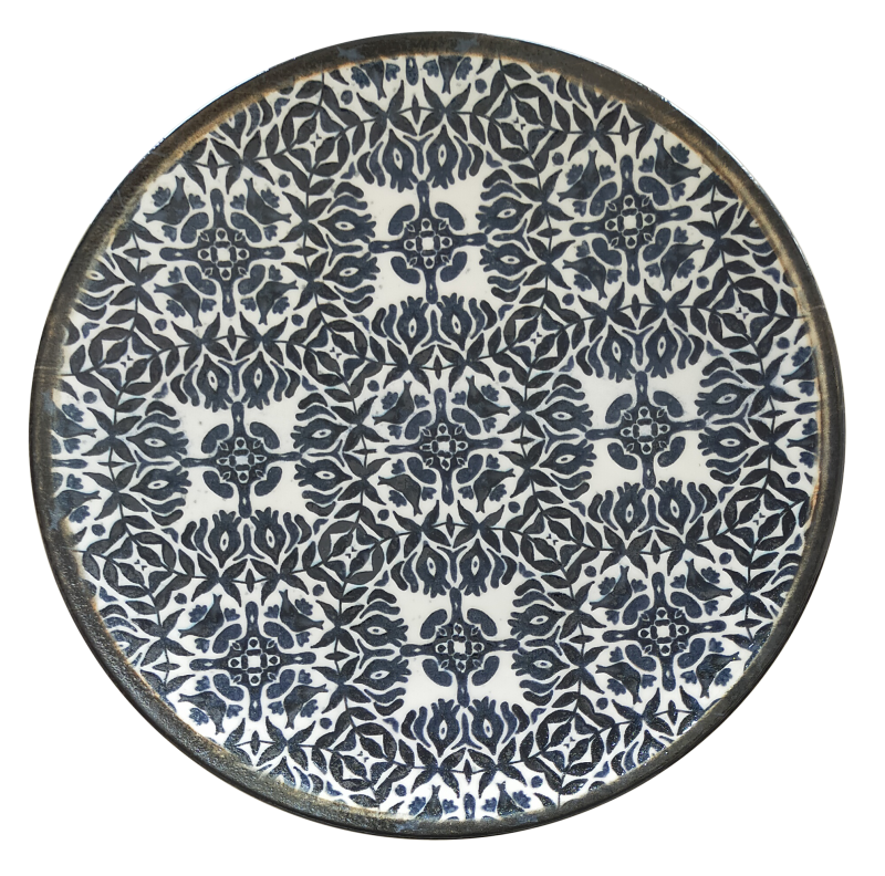 Seville Navy Tuval Flat Plate 25 cm