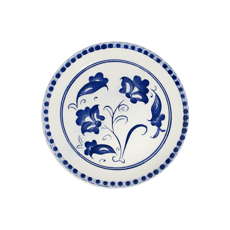 Petal Blue Tuval Flat Plate 25 cm