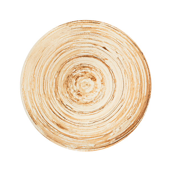 Swirl Mustard Tuval Flat Plate 28 cm