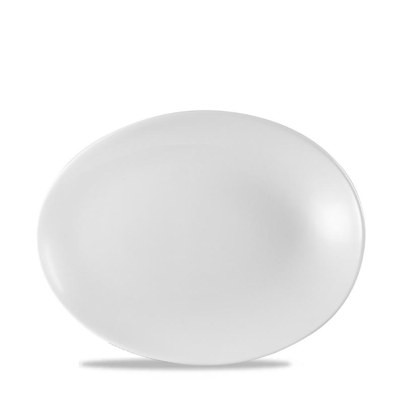 White Oval Orb Plate 9 3/4X7 1/2 Box 12