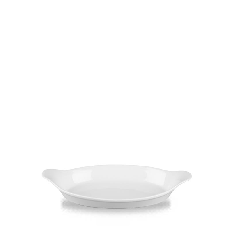 White Cookware  Intermediate Oval Eared Dish 9X5 Box 6