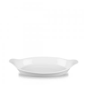 White Cookware  Large Oval Eared Dish 13.75´ Box 6´