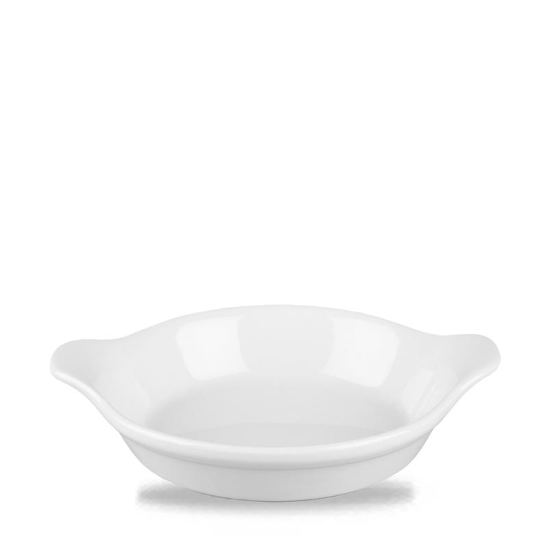White Cookware  Large Round Eared Dish 7.125´ Box 6´