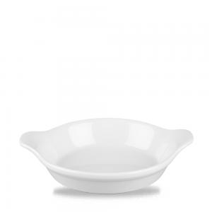 WHITE COOKWARE  LARGE ROUND EARED DISH 7.125´ BOX 6´