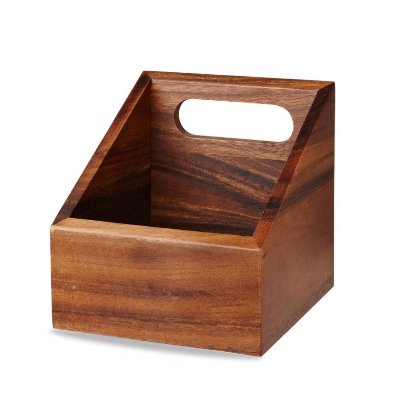 Wood Square Medium Wooden Carrier 6 Box 4