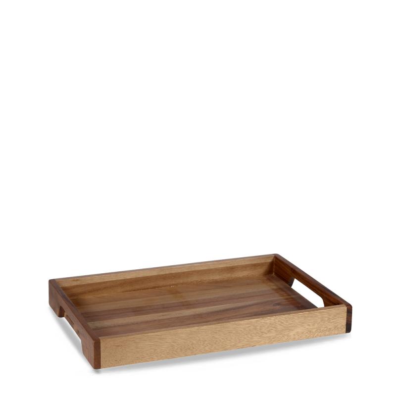 Wood  Solid Base Handled Tray 10 1/5´X15 3/5´´ Box 4´