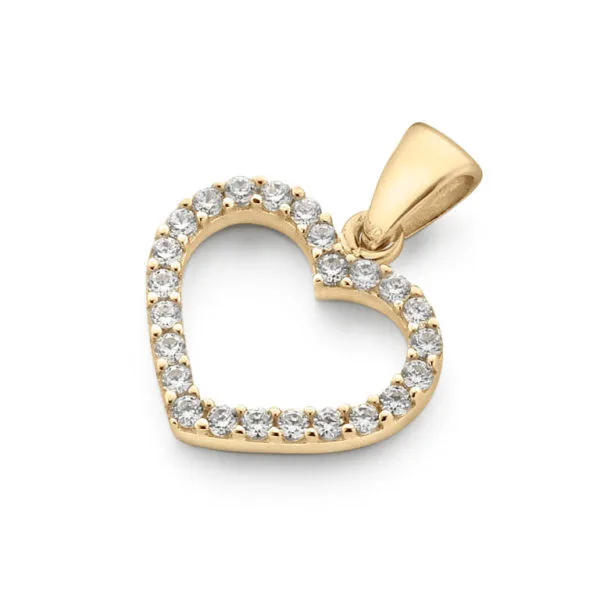 Hänge 18k hjärta cz