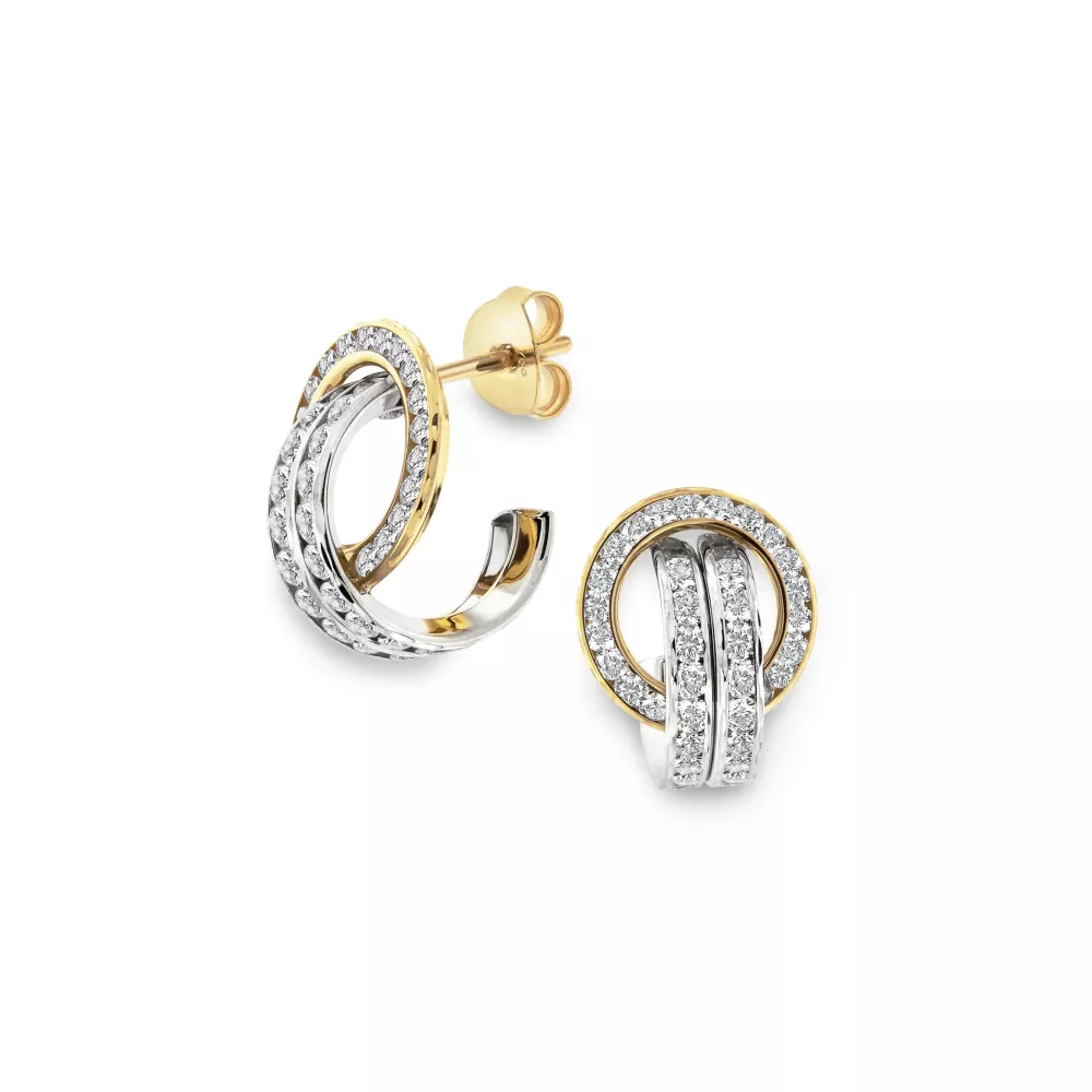 Örhänge 18k 2F cz halvcreol