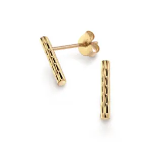 Örhänge 18k guld facetterad stav