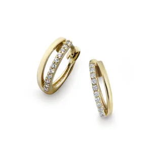 Creol 18k guld cz 2rad