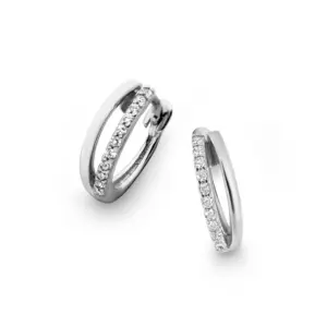 Creol 18k vitguld cz 2rad