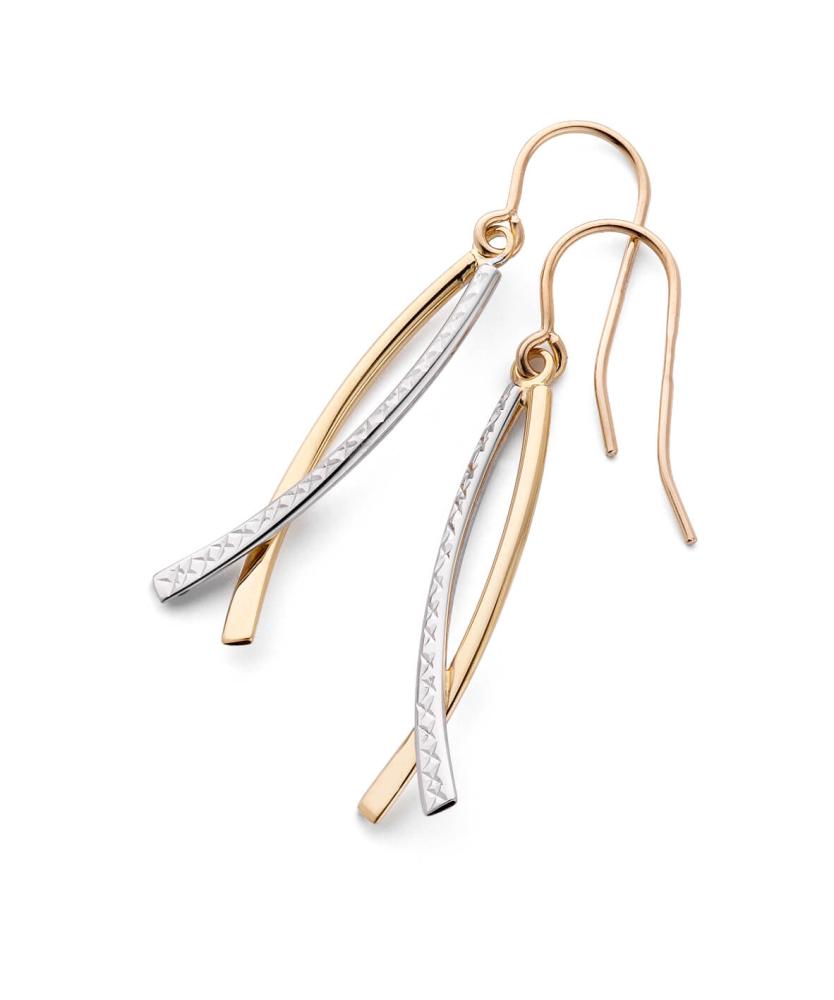 Örhängen 18k R/V guld hängande med krok