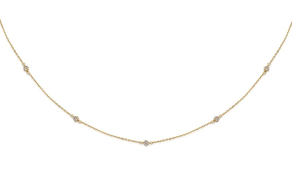 Collie 18k guld med blommor cz