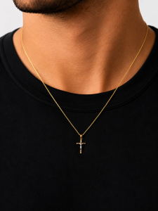Hänge 18k r/v guld krucifix 13x22mm