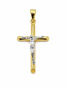 Hänge 18k r/v guld krucifix 13x22mm