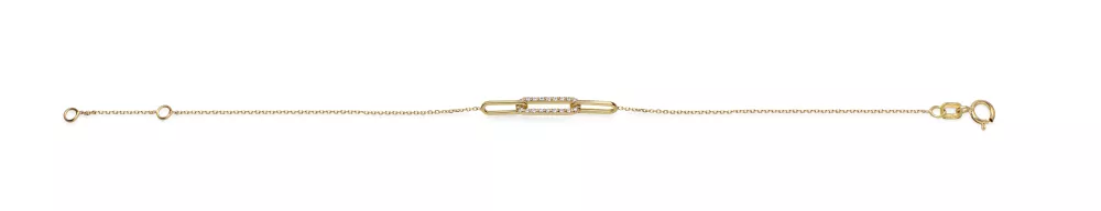 Armband 18k med cz paperclip