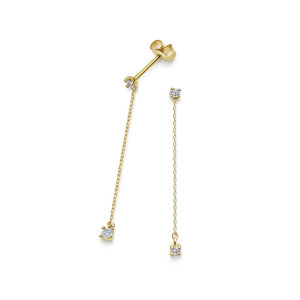 Örhänge 18k 2st cz kedja