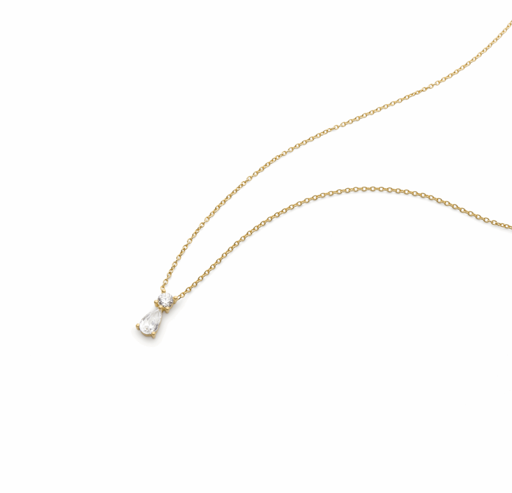 Collie 18k guld droppform cz