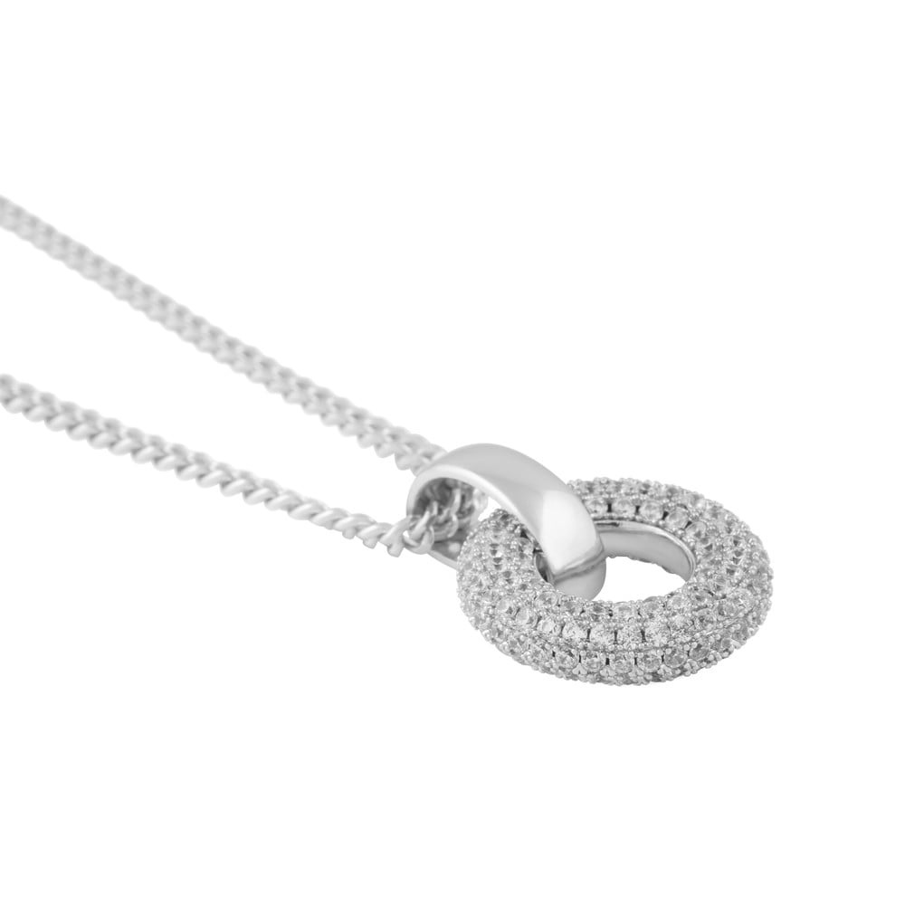 Liz big double ring crystal pendant neck 60 s/clear