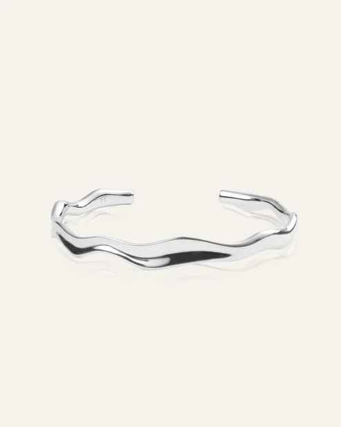 WAVY Bolded cuff silver bracelet
