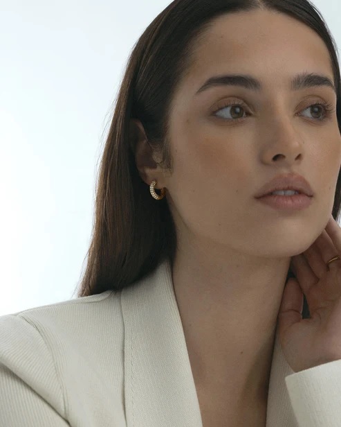 PAVÈ everyday medium gold hoops