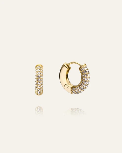 PAVÈ everyday medium gold hoops
