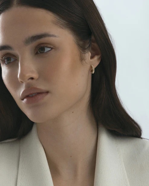 PAVÉ Eternal small gold earrings