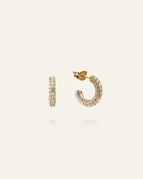 PAVÉ Eternal small gold earrings