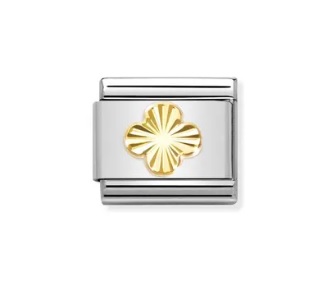 Classic link, four leafed clover etched detail