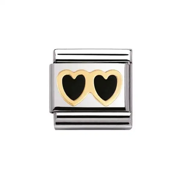 NOMINATION Classic Black Double Heart