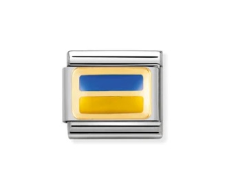 Classic, UKRAINE FLAG IN 18K GOLD AND ENAMEL