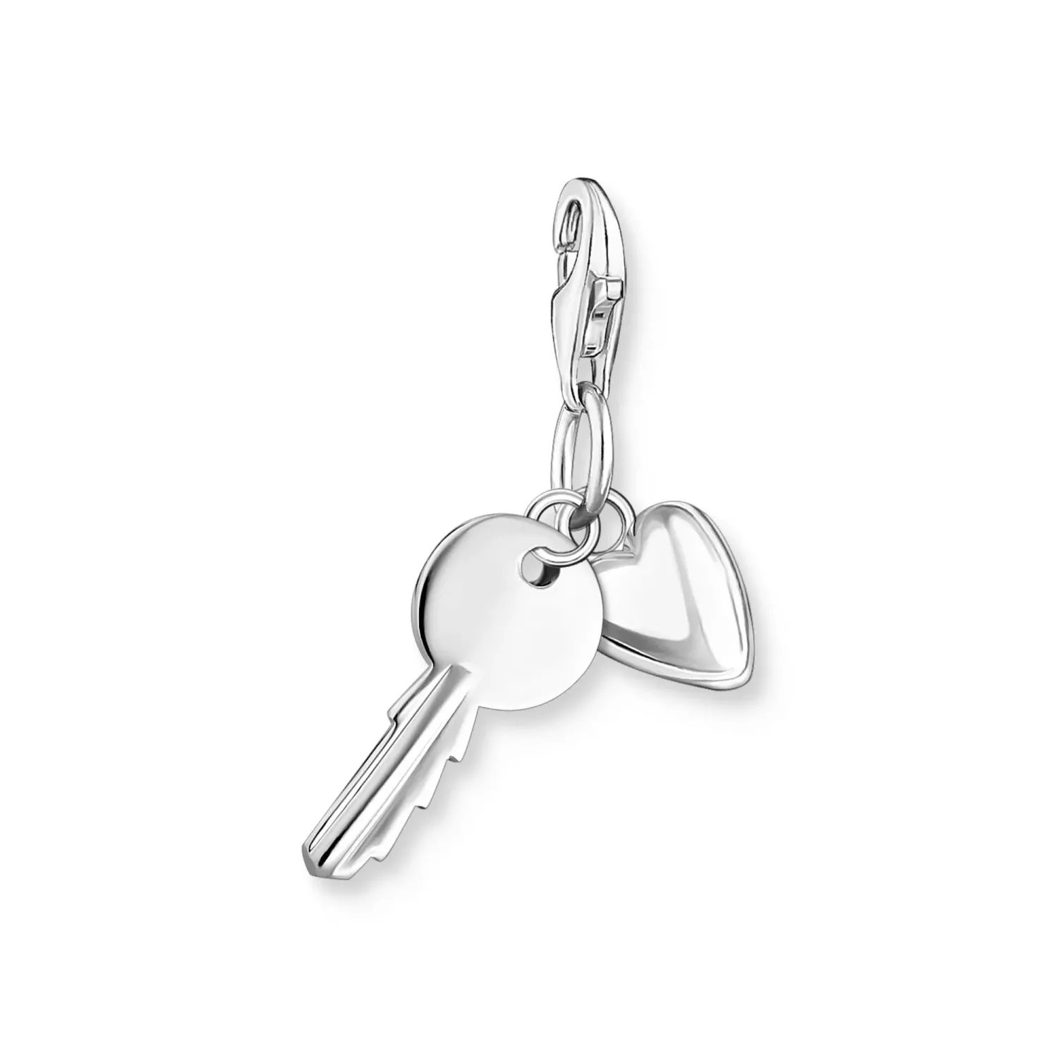 Charm pendant key and heart