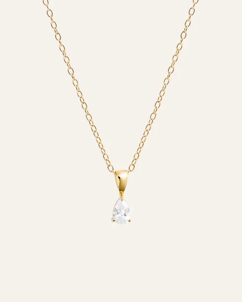 BELLE gold necklace -white