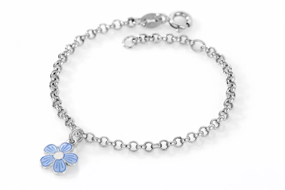 Armband ljusblå blomma