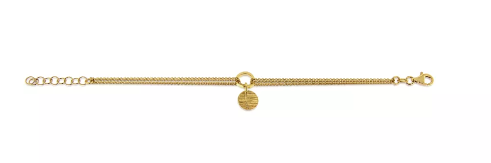 Vristlänk fg silver matt rondell cirkel