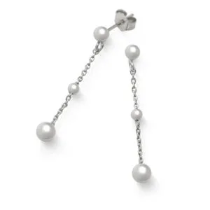 Örhänge rh silver kedja kulor