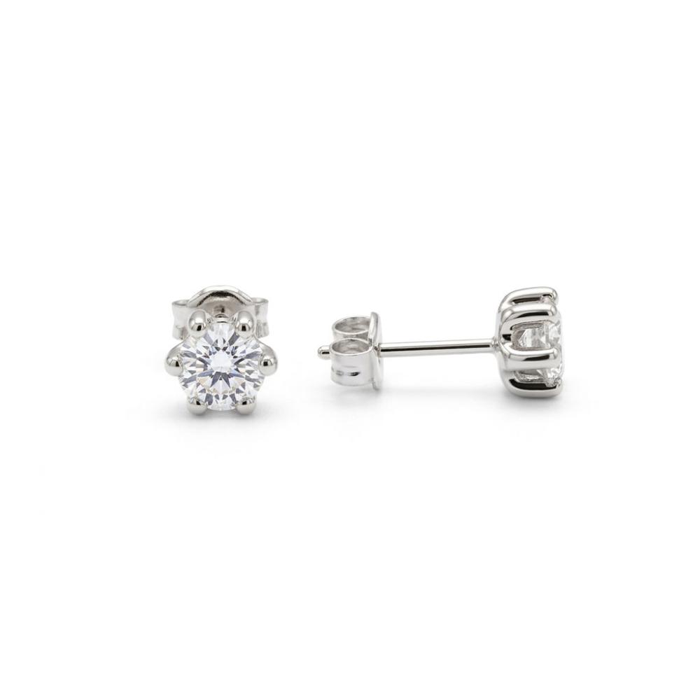 Örhängen 18k vitguld, med cz 3mm