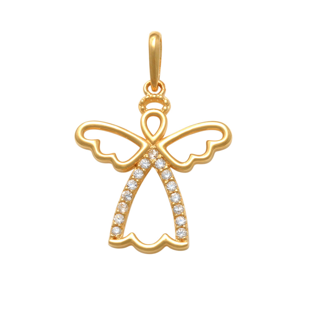 Hänge 18k, ängel med cz