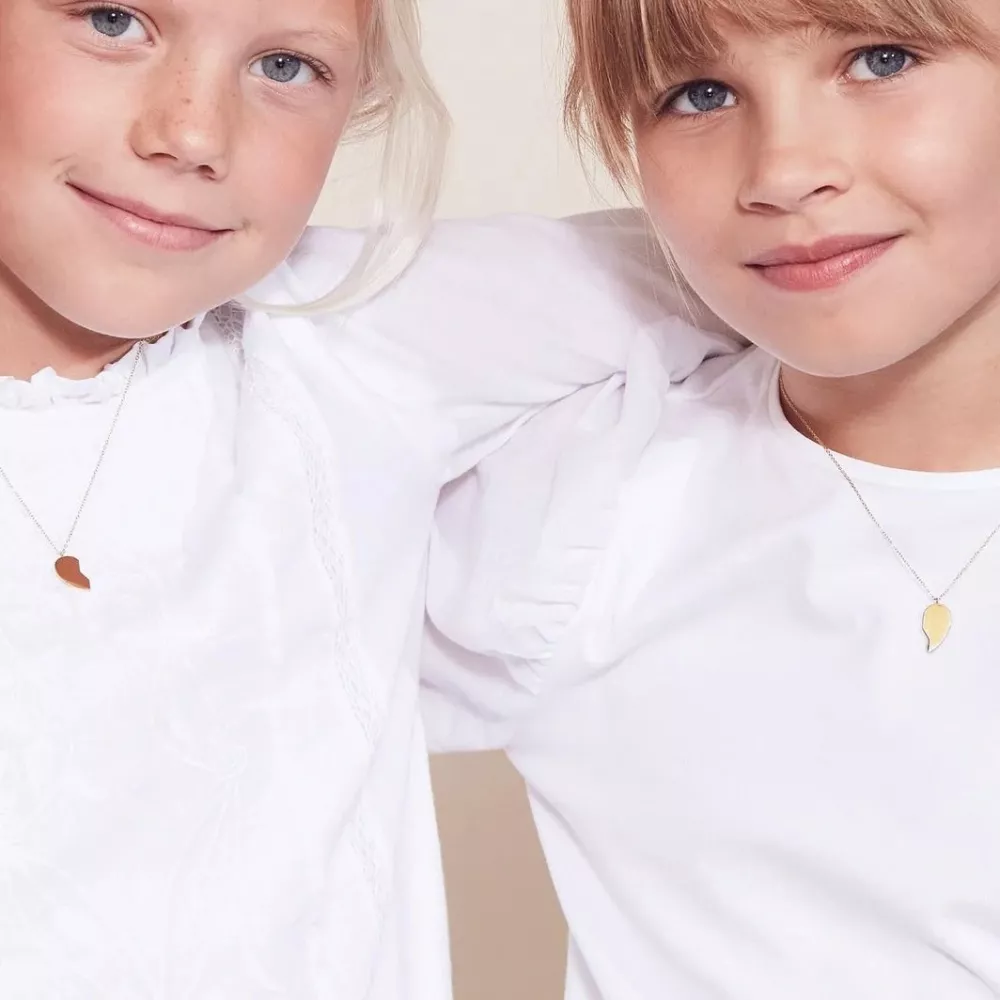 Friendship Heart Necklace Kids Steel