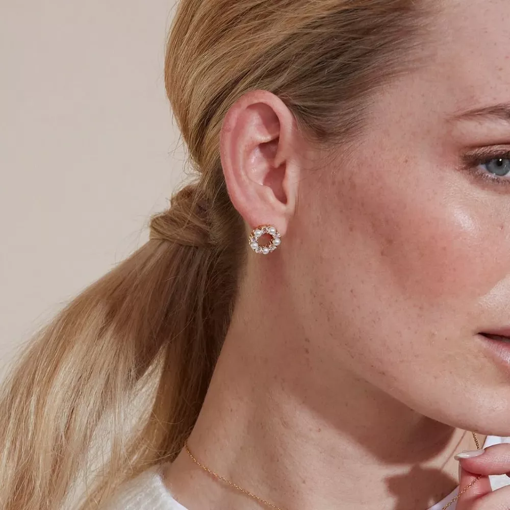 Affinity Pearl Studs Gold