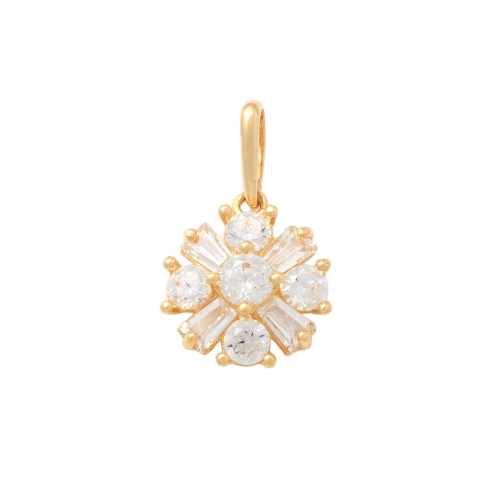 Guldhänge med cz sparkling flower 18k