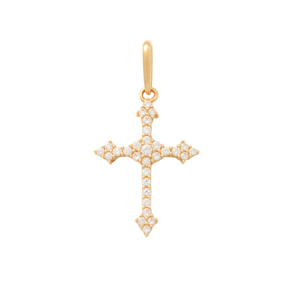 Guldhänge med cz kors 18k