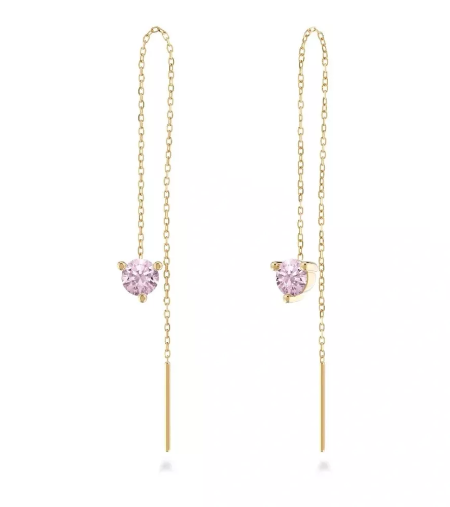 La Collina Chain Earrings Pink Gold
