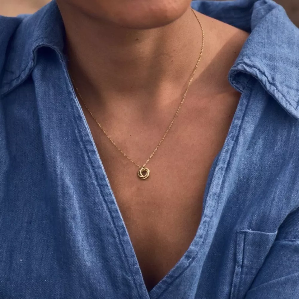 Sunset Orbit Necklace Gold