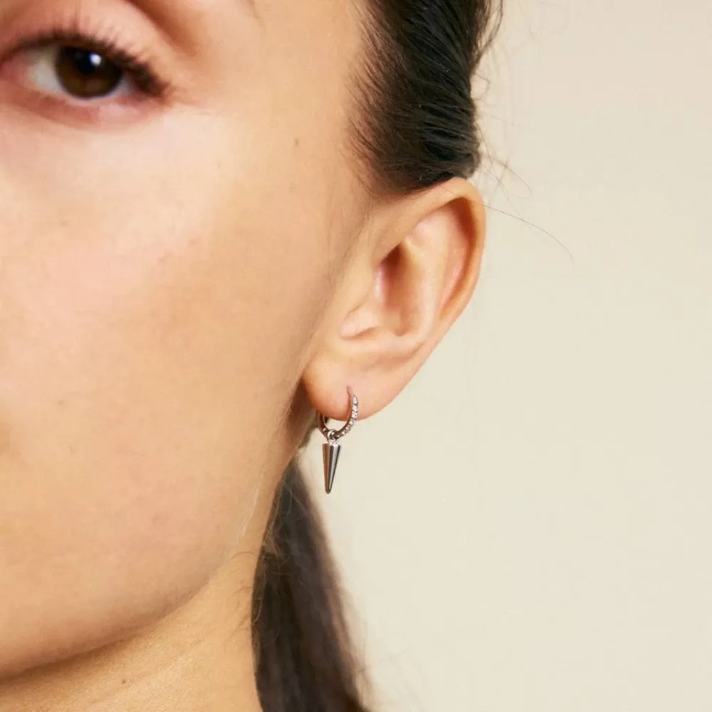 Peak Hoops Mini Sparkle Steel