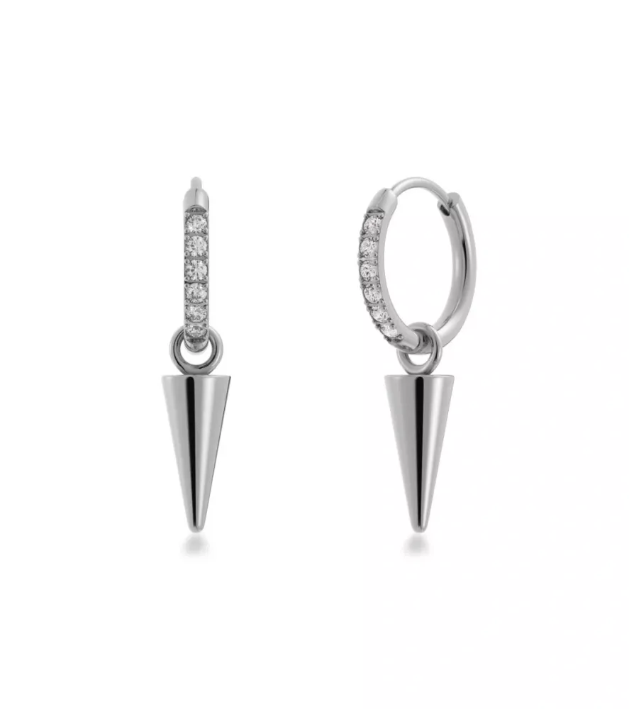 Peak Hoops Mini Sparkle Steel