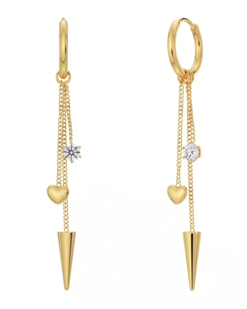 Peak Hoops Multi Heart Gold