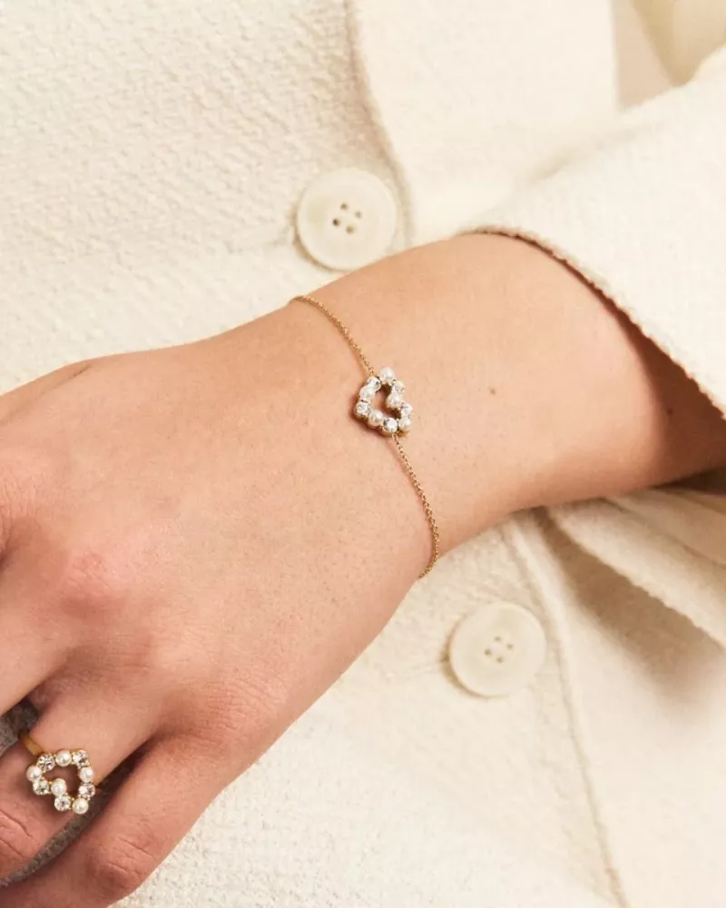 Affinity Pearl Heart Bracelet Gold